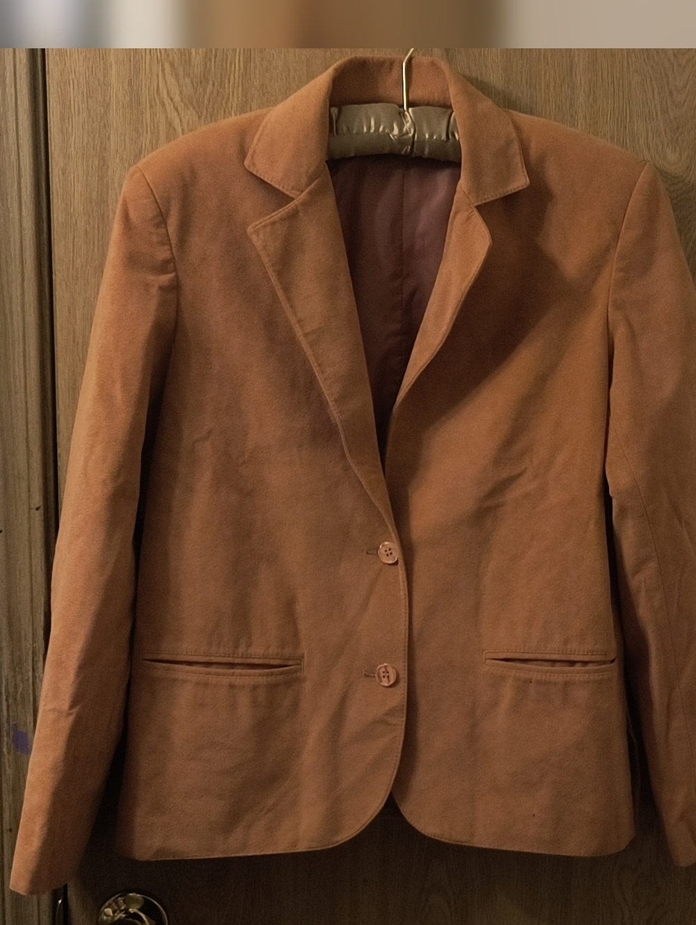 Vtg Samuel Robert by Peter Hatsi Androu Ultrasuede Blazer Camel Tan Size 14